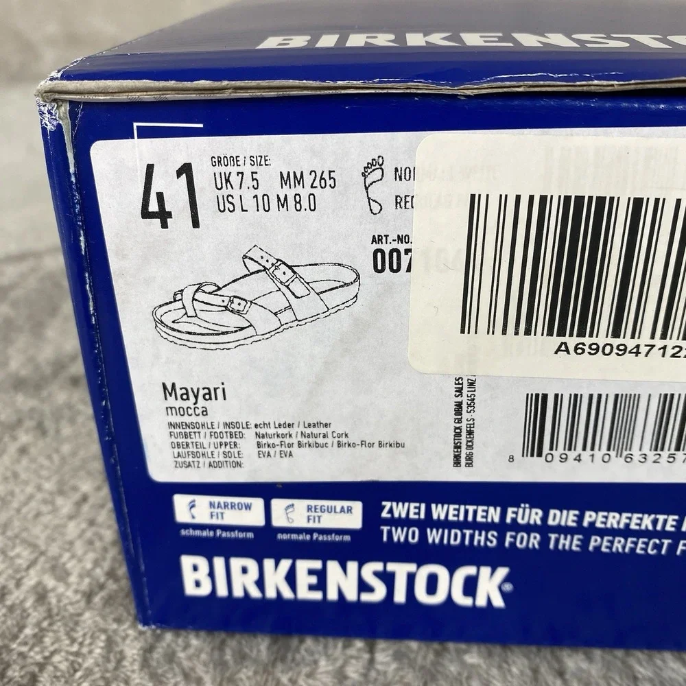 Birkenstock Mayari Sandals Womens US 10 EU 41 Mocca Birko-Flor Regular Fit NEW